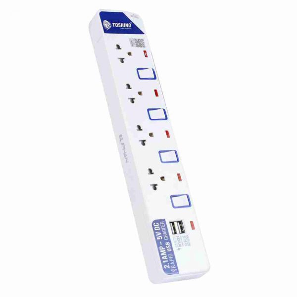 รางปลั๊กไฟ 4 ช่อง 4 สวิตซ์ 2 USB ยาว 3 ม. ET-914USB TOSHINO - Image 4