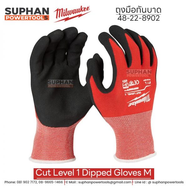 Milwaukee - ถุงมือกันบาด Cut Level 1 Dipped Gloves M - Image 2
